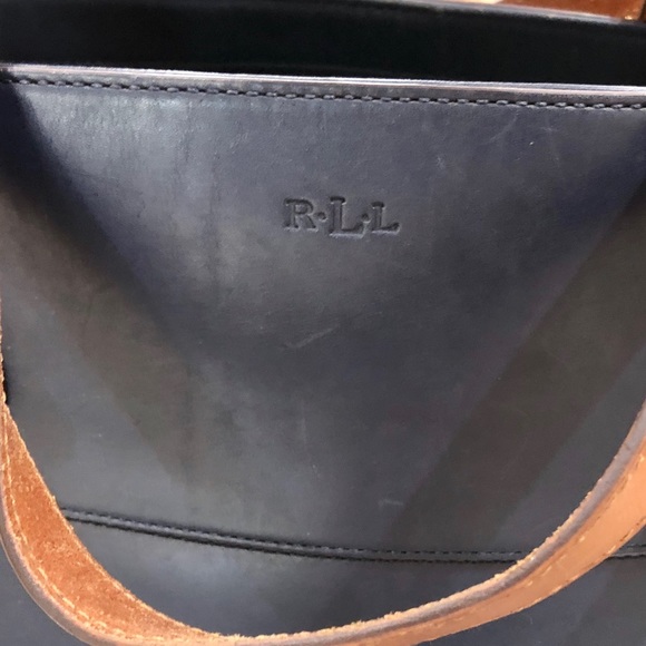 Navy Ralph Lauren Leather Tote - Picture 3 of 7